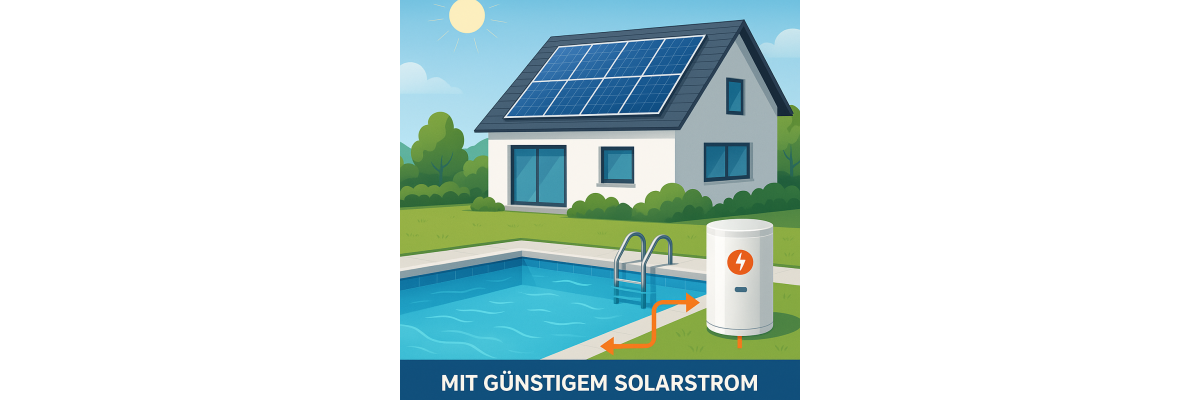 Poolheizung mit Solarstrom - Poolheizung mit Solarstrom – 6 kW Heizstab &amp; 7 kWp PV-Anlage