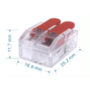 50x XL Schnellverbinder für Kabel 0,5–6mm², 2-polig, 40A, werkzeuglos, Verteiler