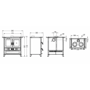 Thermorossi Klarissa Evo Küchenofen mit Doppelbackofen, Gusseisen-Kochplatte, 8,2 kW